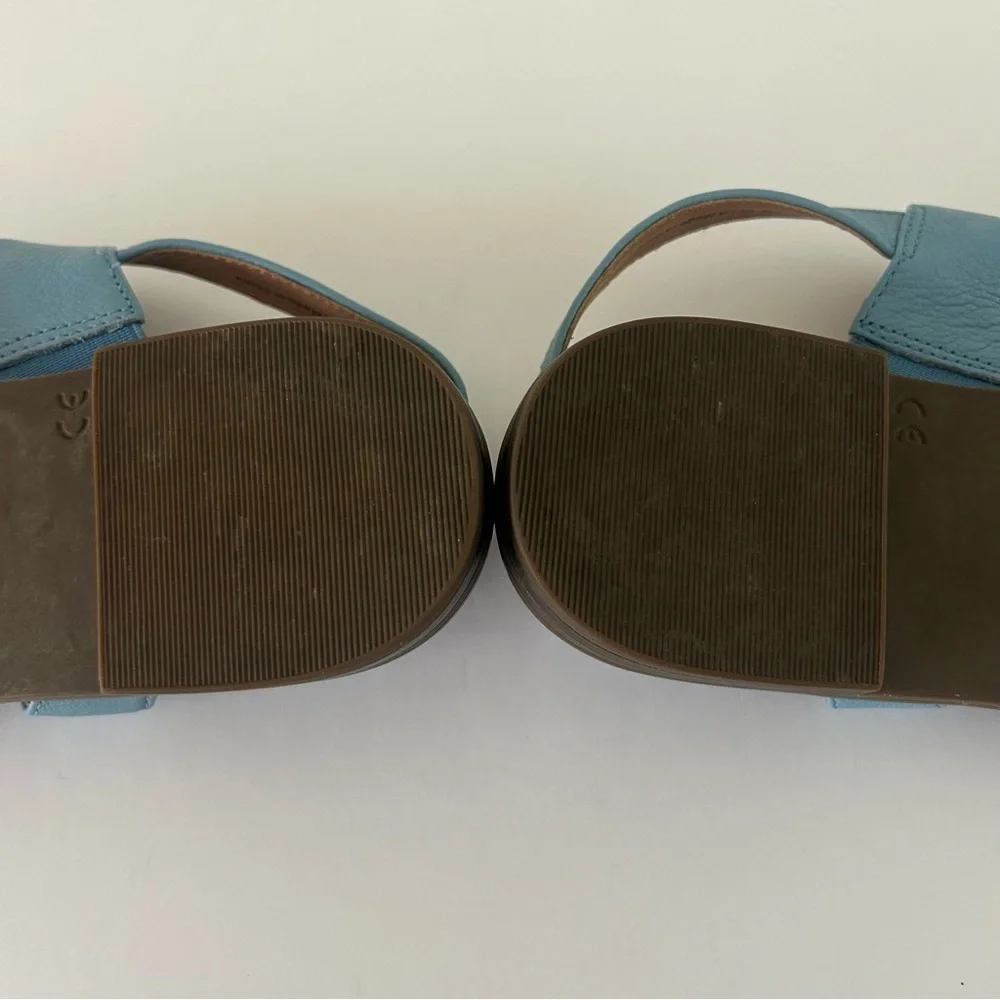 Vionic Ella Thong Sandal Shoe Leather Slingback Arch Support Ice Blue Size 5 - Picture 13 of 14